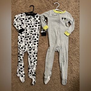 Disney Mickey Mouse Kids Footies - Gray and Black